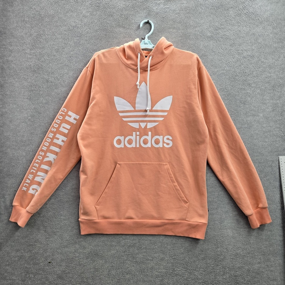 Adidas Men Hoodie M Pink Logo Embroidery Trefoil Hu Hiking Pharrell Williams‎
